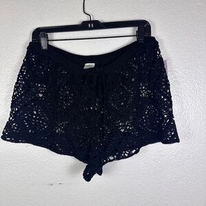 Wild Fable Black Crochet Knit Shorts. Sz L.
